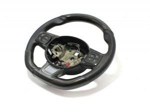 FIAT 500 ABARTH Custom Steering Wheel - Carbon Fiber - Alcantara w/ Red Stitch